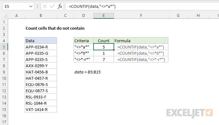 Count cells that do not contain Excel formula Exceljet